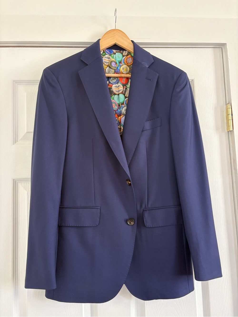 Aston Lane Hand Tailored Men's Navy Blue Two-Button Blazer